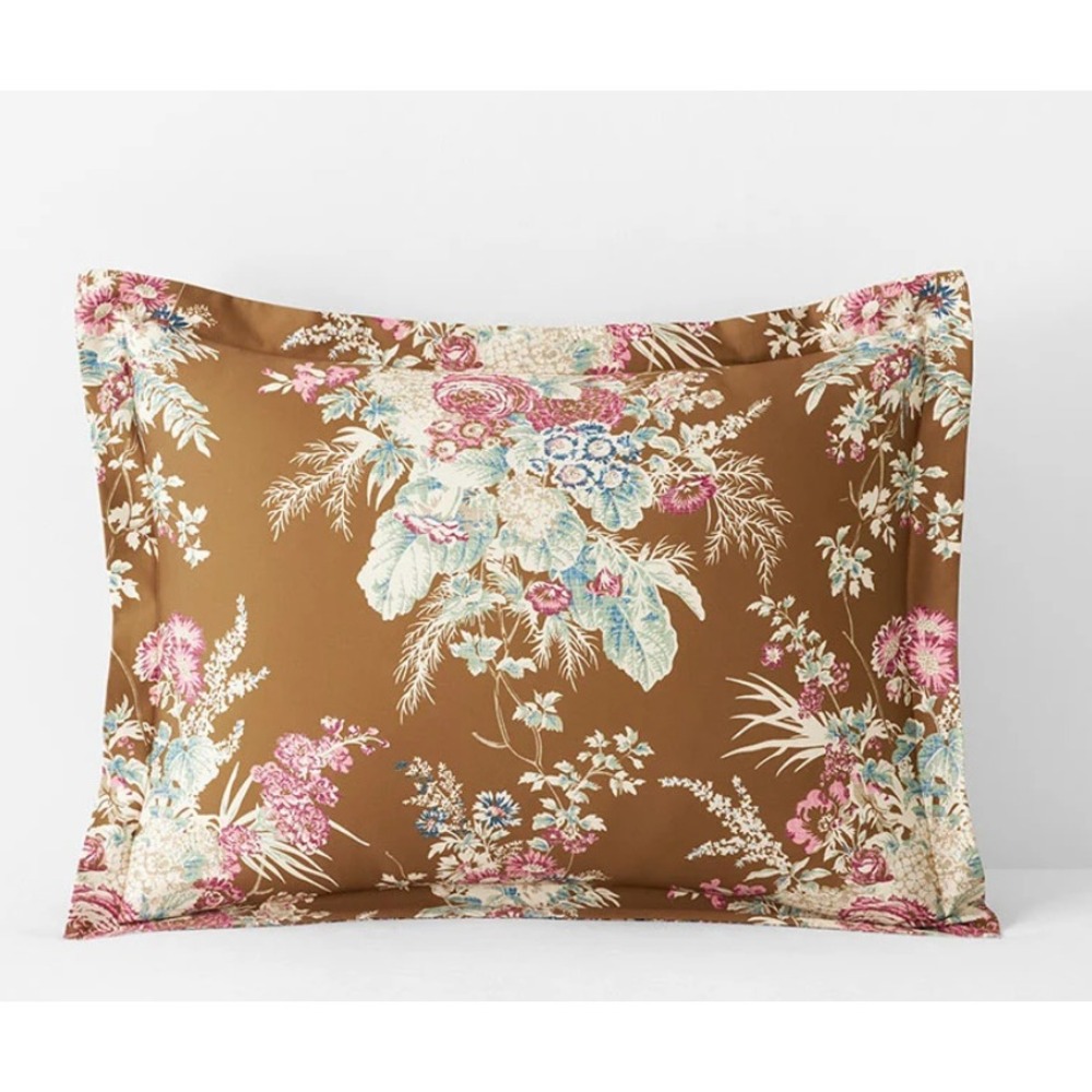 Company Store Pillow Sham VILLA D'ASCOLI Malti Sateen Gold Reversible Pillowcase